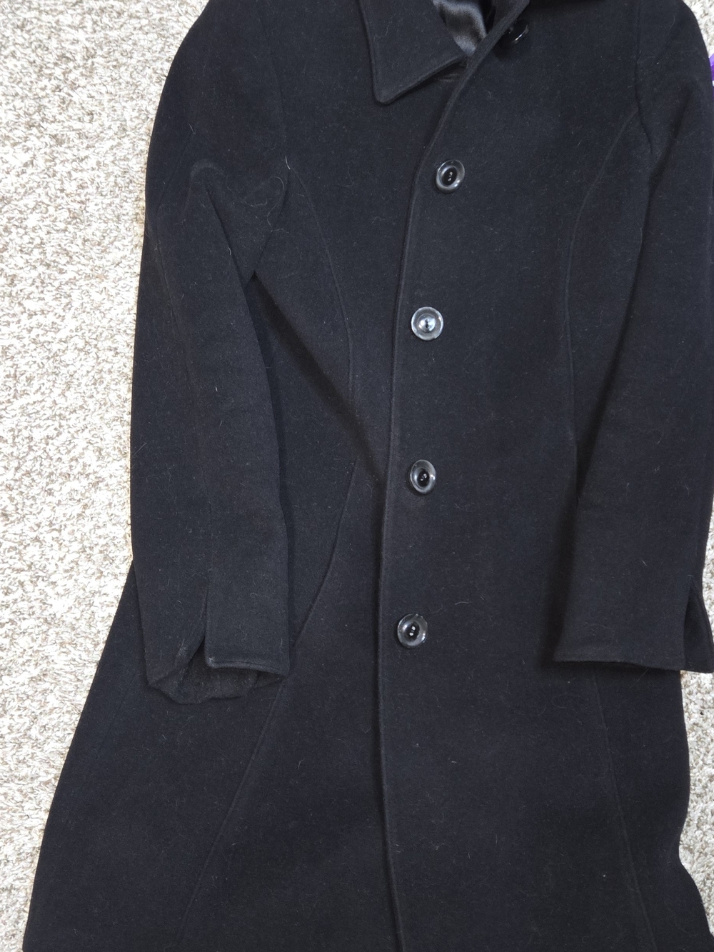 Vintage Womens Kristen Blake Collection Size 4 Long Winter Coat Wool Blend Black